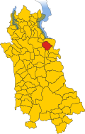 Map of comune of Borgo Ticino (province of Novara, region Piedmont, Italy)